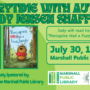Flyer for Jody Jensen Shaffer Event on July 30th at 10am at the Marshall Public Library